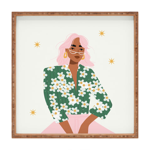 Charly Clements Strike a Pose Pink and Green Palette Square Tray