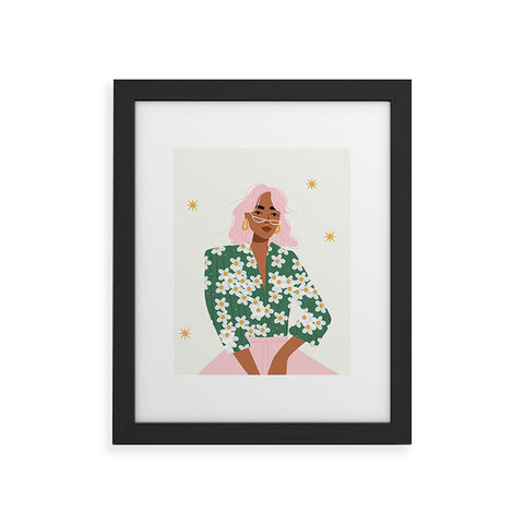 Charly Clements Strike a Pose Pink and Green Palette Framed Art Print