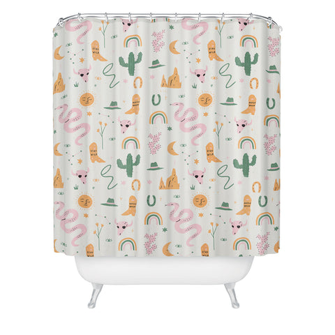 Charly Clements Wild West Pattern Shower Curtain