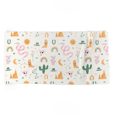 Charly Clements Wild West Pattern Beach Towel