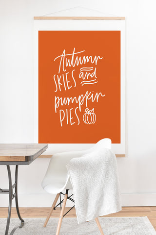 Chelcey Tate Autumn Skies And Pumpkin Pies Orange Art Print And Hanger