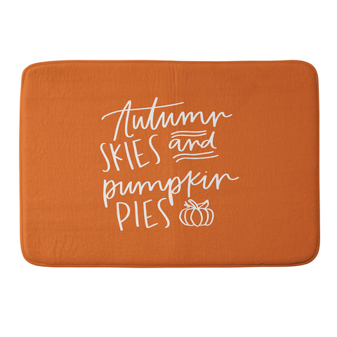 Chelcey Tate Autumn Skies And Pumpkin Pies Orange Memory Foam Bath Mat