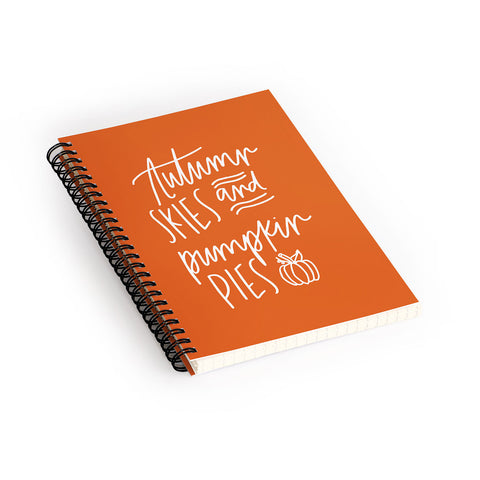 Chelcey Tate Autumn Skies And Pumpkin Pies Orange Spiral Notebook