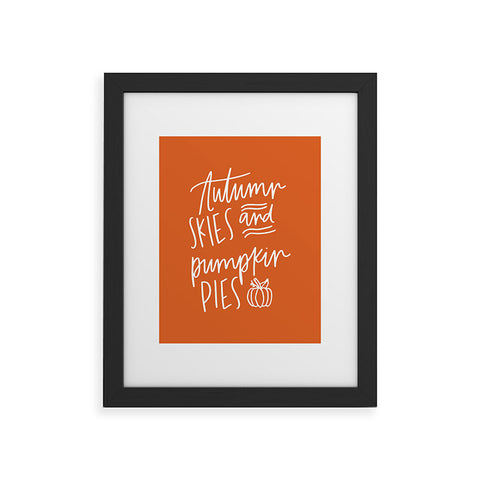 Chelcey Tate Autumn Skies And Pumpkin Pies Orange Framed Art Print