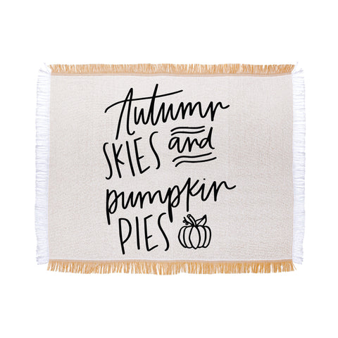 Chelcey Tate Autumn Skies And Pumpkin Pies Throw Blanket