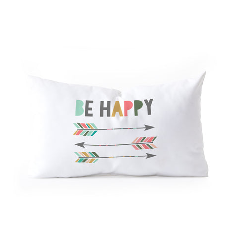 Chelcey Tate Be Happy Oblong Throw Pillow