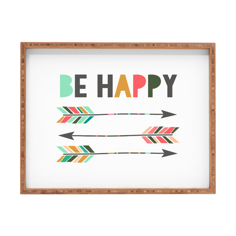 Chelcey Tate Be Happy Rectangular Tray
