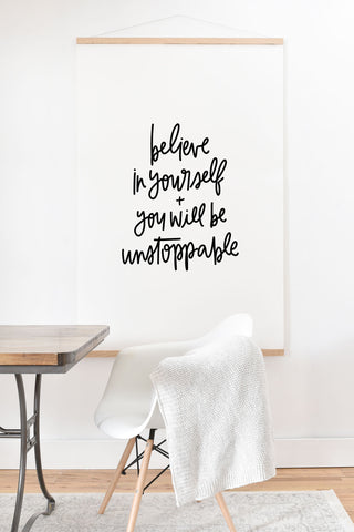 Chelcey Tate Be Unstoppable BW Art Print And Hanger