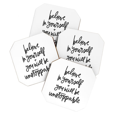 Chelcey Tate Be Unstoppable BW Coaster Set