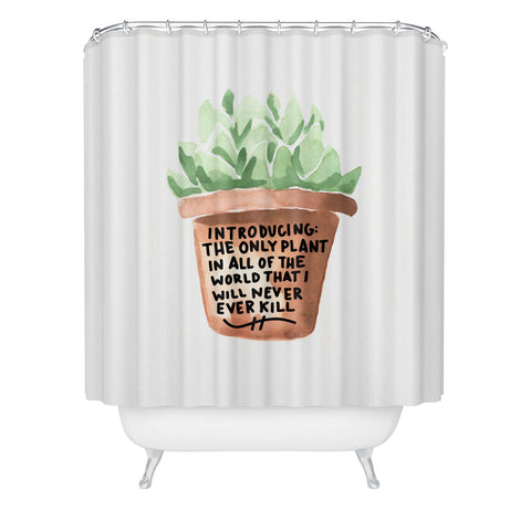 Chelcey Tate Black Thumb Succulent Shower Curtain