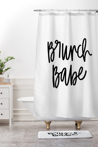 Chelcey Tate Brunch Babe BW Shower Curtain And Mat