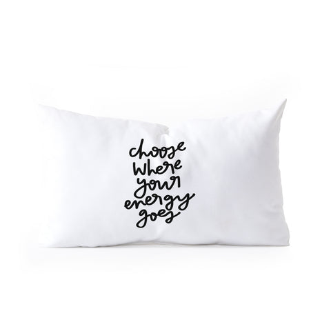 Chelcey Tate Choose Where Your Energy Goes BW Oblong Throw Pillow