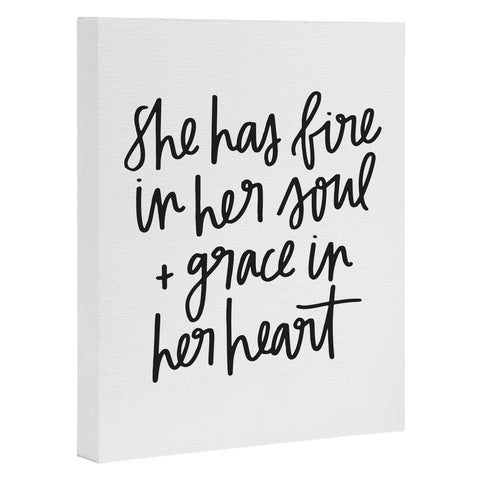 Chelcey Tate Grace In Her Heart BW Art Canvas