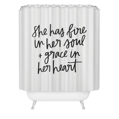 Chelcey Tate Grace In Her Heart BW Shower Curtain