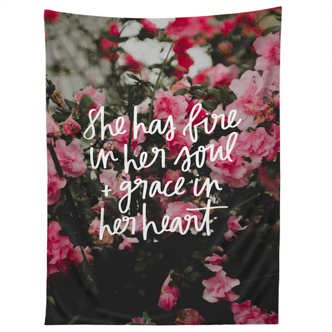 Chelcey Tate Grace In Her Heart Floral Tapestry