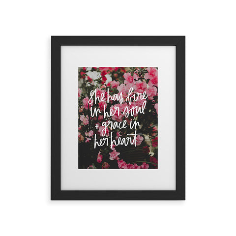 Chelcey Tate Grace In Her Heart Floral Framed Art Print