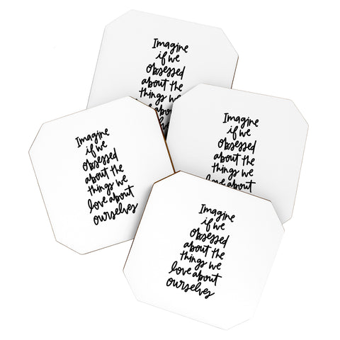 Chelcey Tate Love Yourself BW Coaster Set
