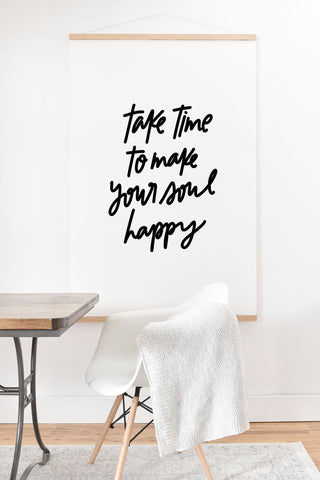 Chelcey Tate Make Your Soul Happy BW Art Print And Hanger