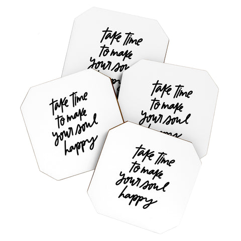 Chelcey Tate Make Your Soul Happy BW Coaster Set