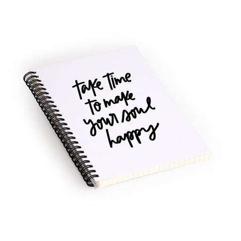 Chelcey Tate Make Your Soul Happy BW Spiral Notebook
