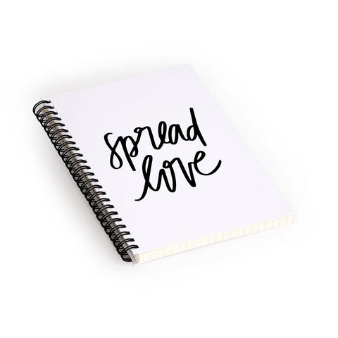 Chelcey Tate Spread Love BW Spiral Notebook