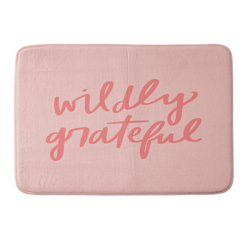 Chelcey Tate Wildly Grateful Pink Memory Foam Bath Mat