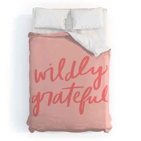 Chelcey Tate Wildly Grateful Pink Duvet Cover