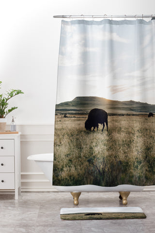 Chelsea Victoria Buffalo Sunset Shower Curtain And Mat