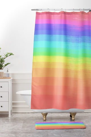 Chelsea Victoria Colorful Shower Curtain And Mat