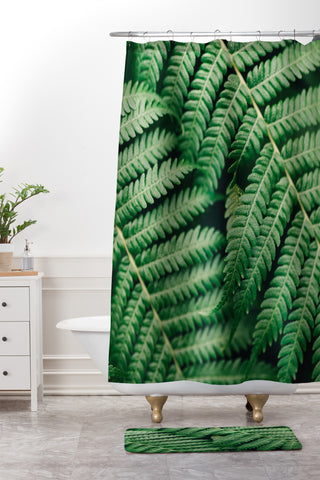Chelsea Victoria Fern Shower Curtain And Mat
