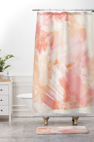 Chelsea Victoria Flamingo Watercolor Shower Curtain And Mat