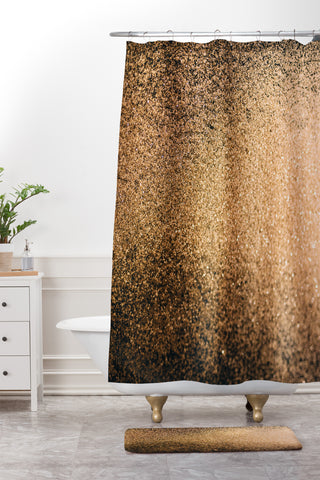 Chelsea Victoria Gold Dust Shower Curtain And Mat