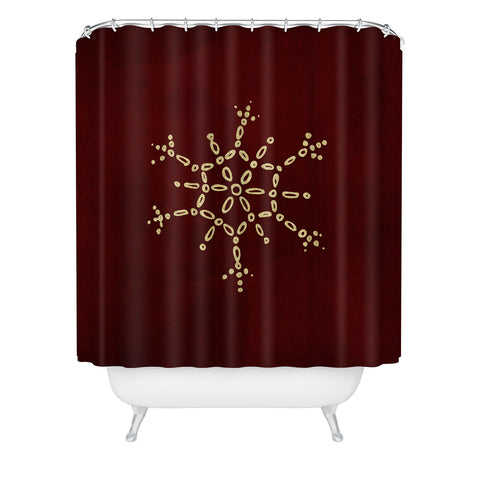 Chelsea Victoria Gold Snowflake No 2 Shower Curtain