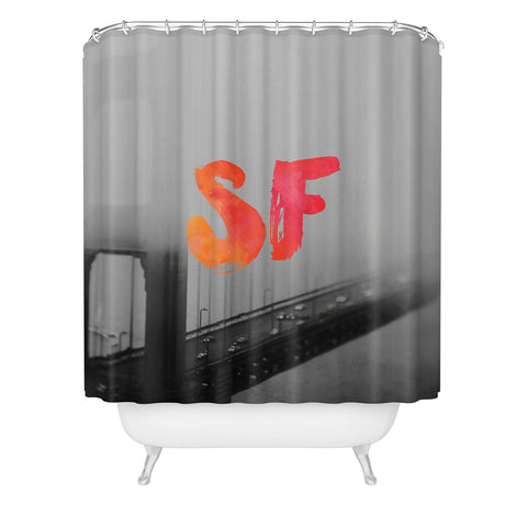 Chelsea Victoria Golden Gate Noir Shower Curtain