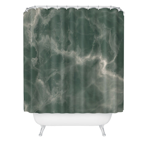 Chelsea Victoria Green Marble Shower Curtain