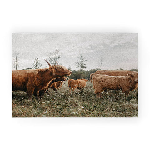Chelsea Victoria Highland Cows In The Meadow Welcome Mat