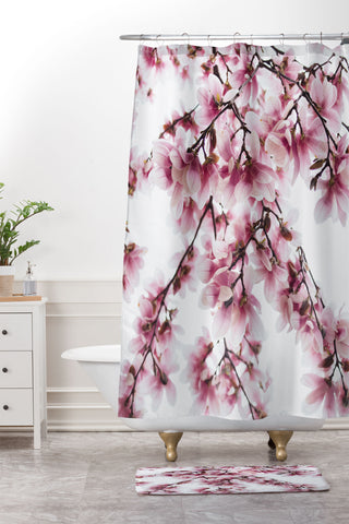 Chelsea Victoria Magnolia Branch Shower Curtain And Mat