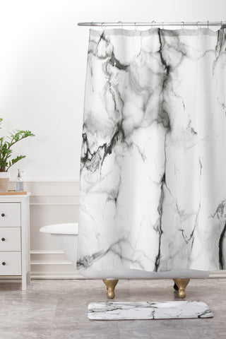 Chelsea Victoria Marble Shower Curtain And Mat