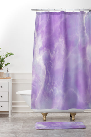 Chelsea Victoria Mermaid Marble Shower Curtain And Mat