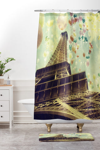Chelsea Victoria Paris Is Flying Shower Curtain And Mat