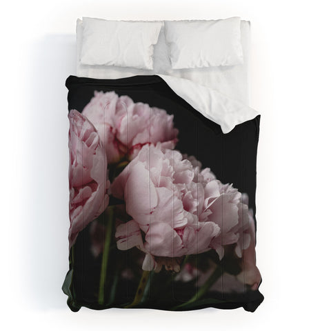 Chelsea Victoria Peony on Black Comforter