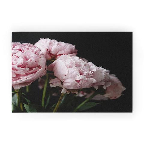 Chelsea Victoria Peony on Black Welcome Mat