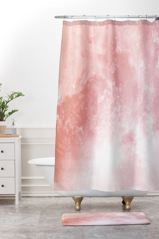 Chelsea Victoria Pink Ice Shower Curtain And Mat