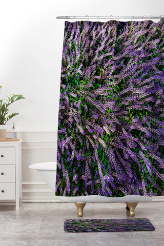 Chelsea Victoria Purple Gardens Shower Curtain And Mat