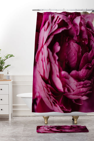 Chelsea Victoria Rain and The Peony Shower Curtain And Mat
