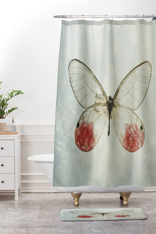 Chelsea Victoria Shades Of Butterfly Shower Curtain And Mat