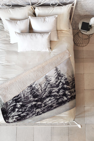Chelsea Victoria Snow and Pines Fleece Throw Blanket