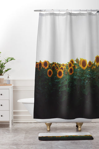 Chelsea Victoria Sunflower Fields Shower Curtain And Mat