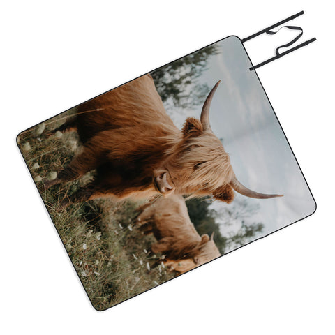 Chelsea Victoria The Furry Highland Cow Picnic Blanket