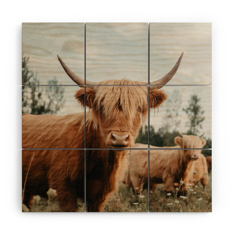 Chelsea Victoria The Furry Highland Cow Wood Wall Mural